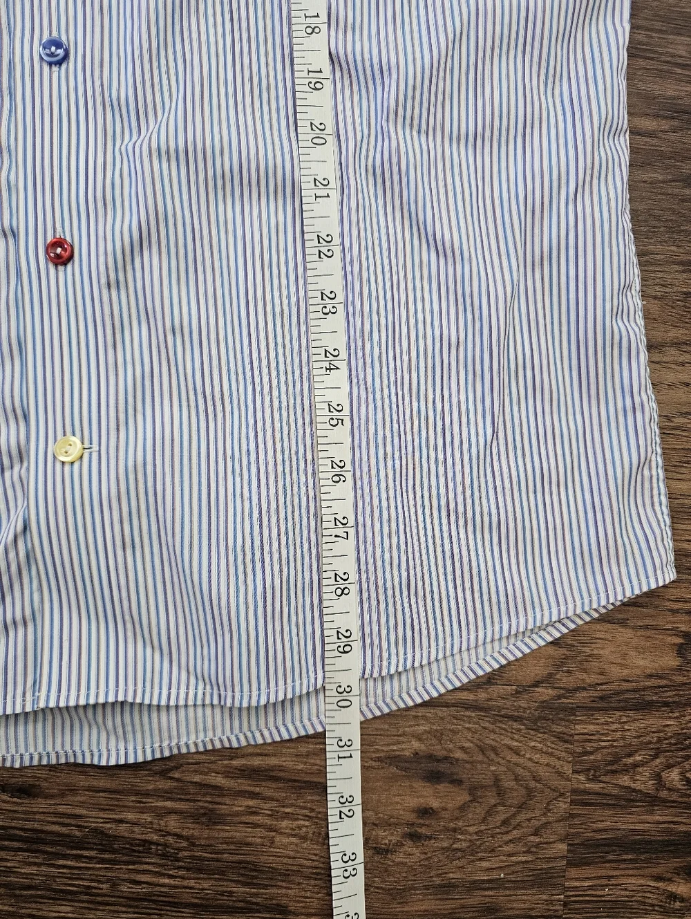 ETON Contemporary Men's Dress Shirt Size 39, 15 1/2 Striped W/Colored Buttons - Picture 7 of 10